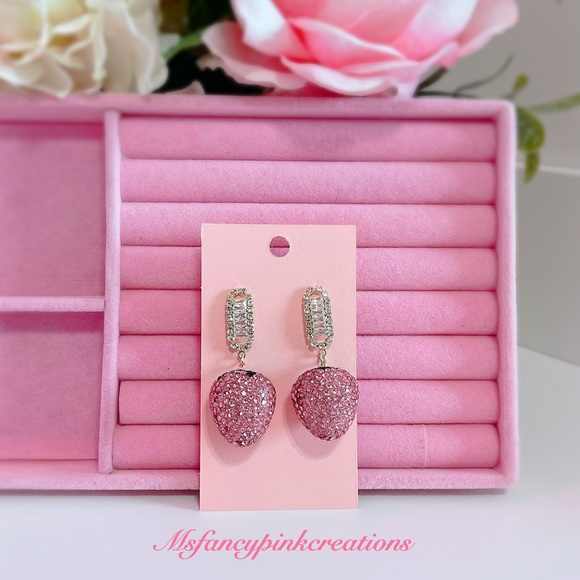Strawberry rhinestone earrings - Picture 4 of 5
